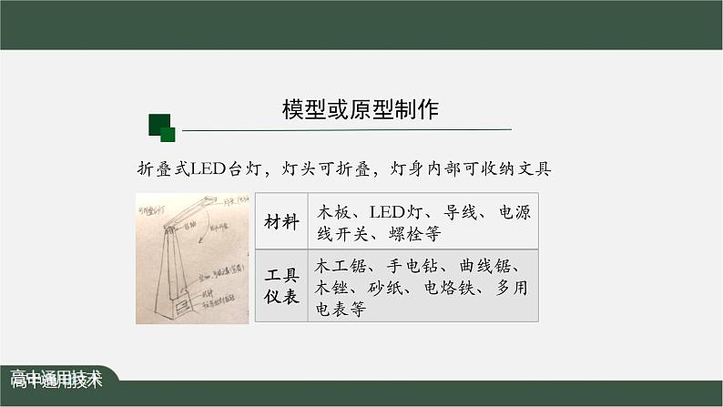 新苏教版通用技术 6.4 制作台灯模型或原型 PPT课件+内嵌视频07