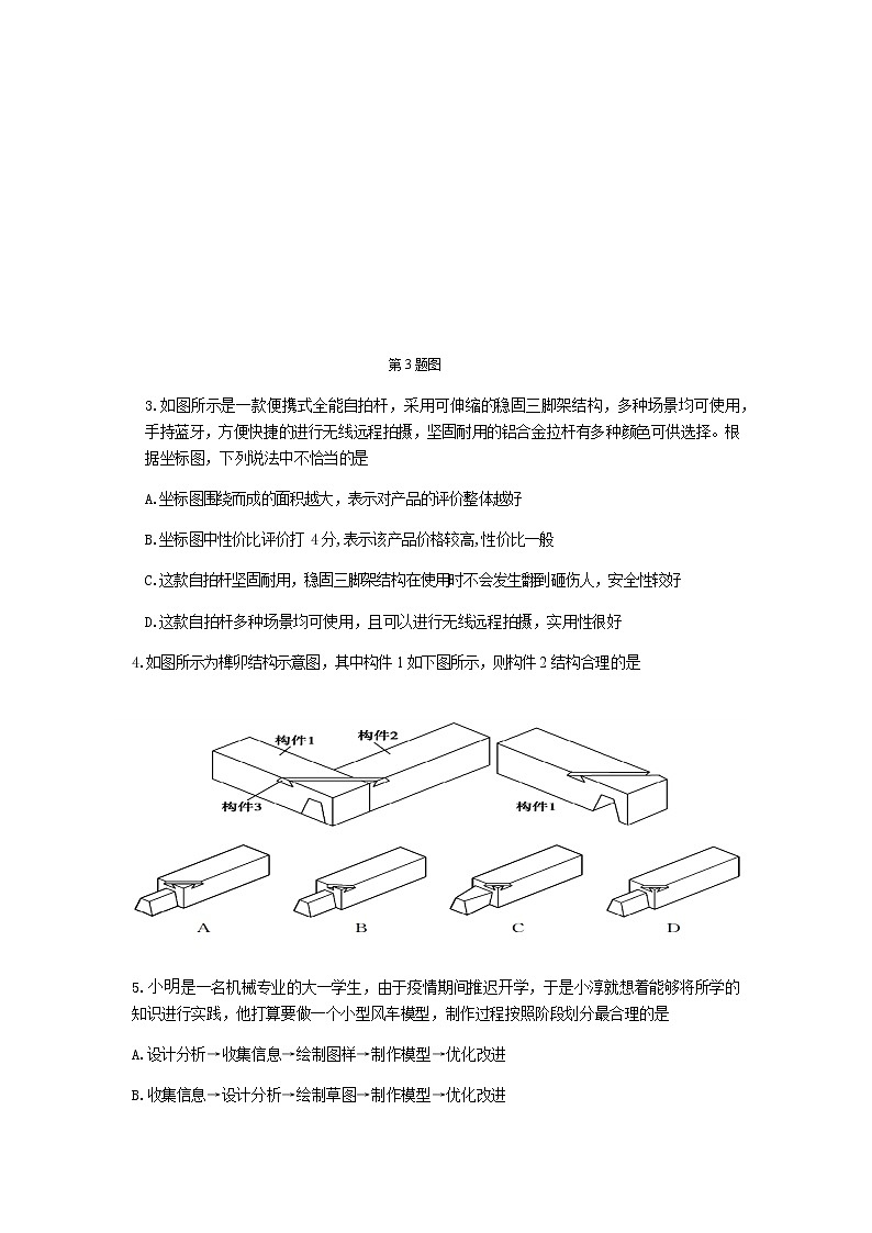2021宁波奉化区高二下学期期末统考通用技术试题含答案第2页