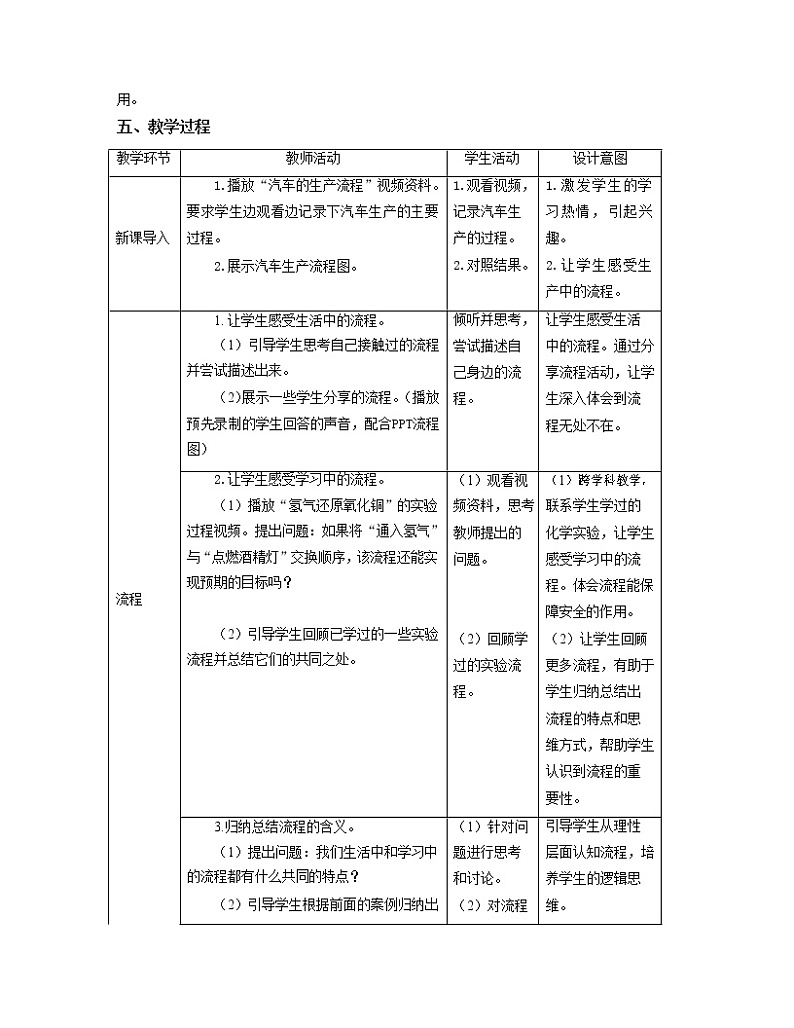 粤科版通用技术必修二 2.1 了解流程 教案02