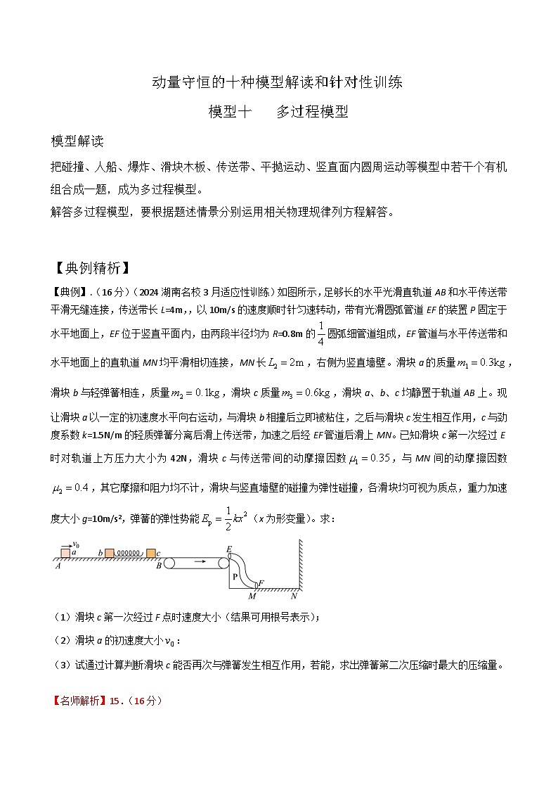模型10多过程模型（解析版）-动量守恒的十种模型解读和针对性训练第1页