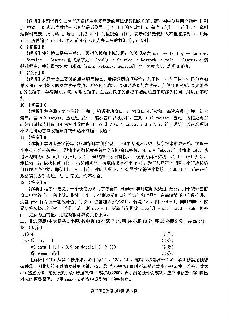 2025浙江省精诚联盟适应性联考-技术答案第2页