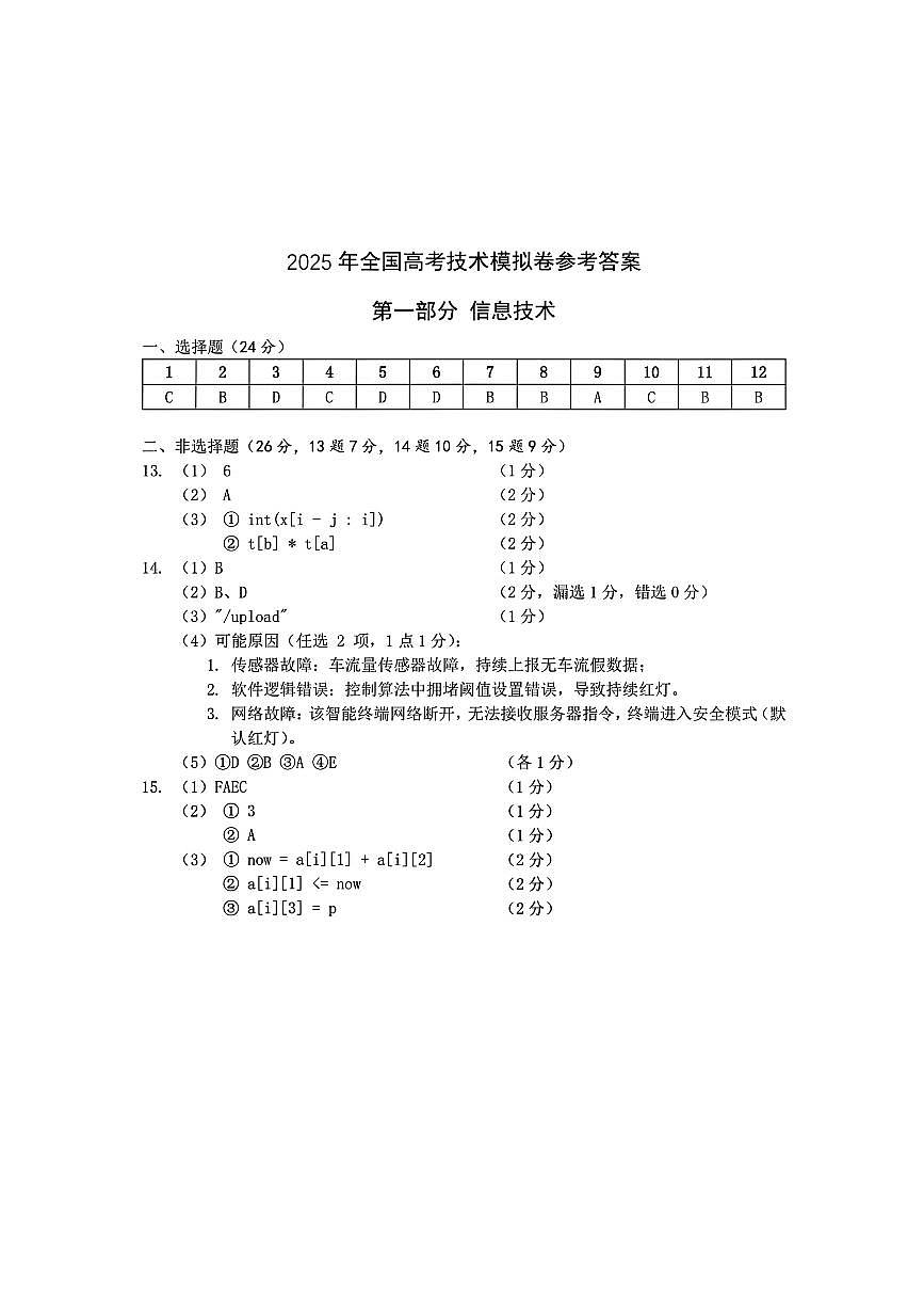 技术试卷答案第1页