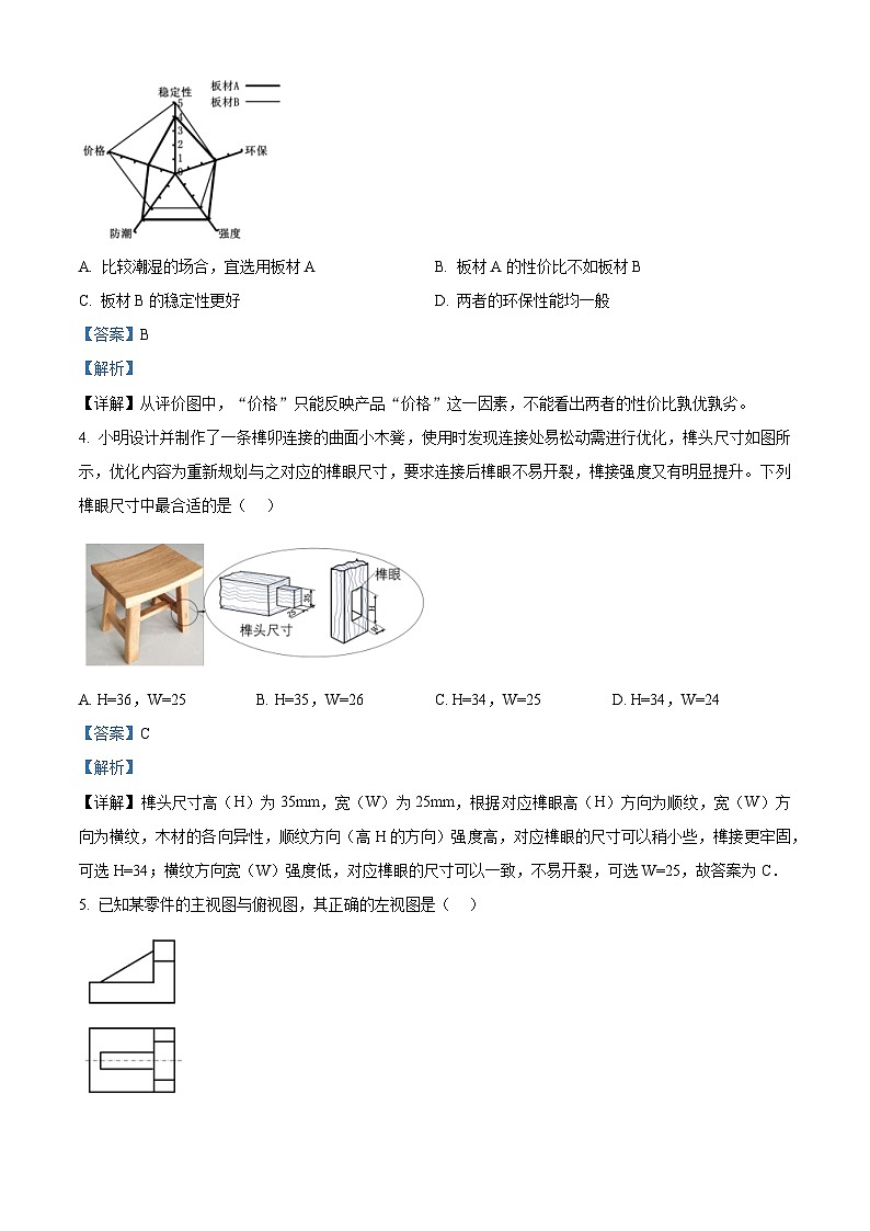 浙江省强基联盟2025-2026学年高二上学期11月联考（期中）期中技术试题-高中通用技术 Word版含解析第2页