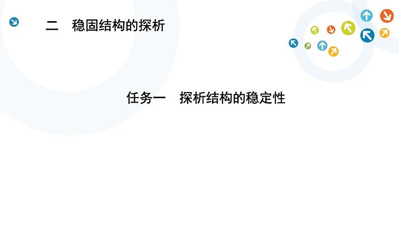 苏教版通用技术 必修技术与设计2 1.2 稳固结构的探析任务一探析结构稳定性 课件01