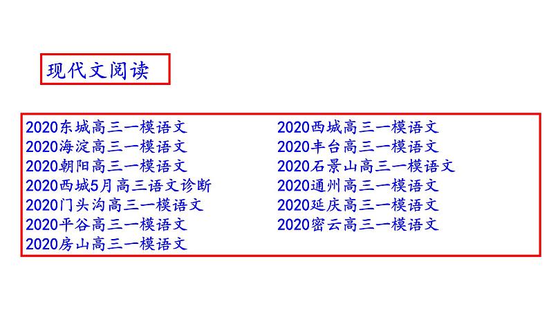 北京市2020届高三一模语文分类汇编之现代文阅读（十三区143张PPT）第2页