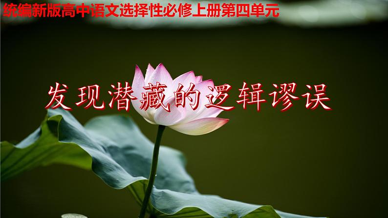 4.1《发现潜藏的逻辑谬误》（教学课件）高中语文选择性必修上册同步教学 （统编新版）01