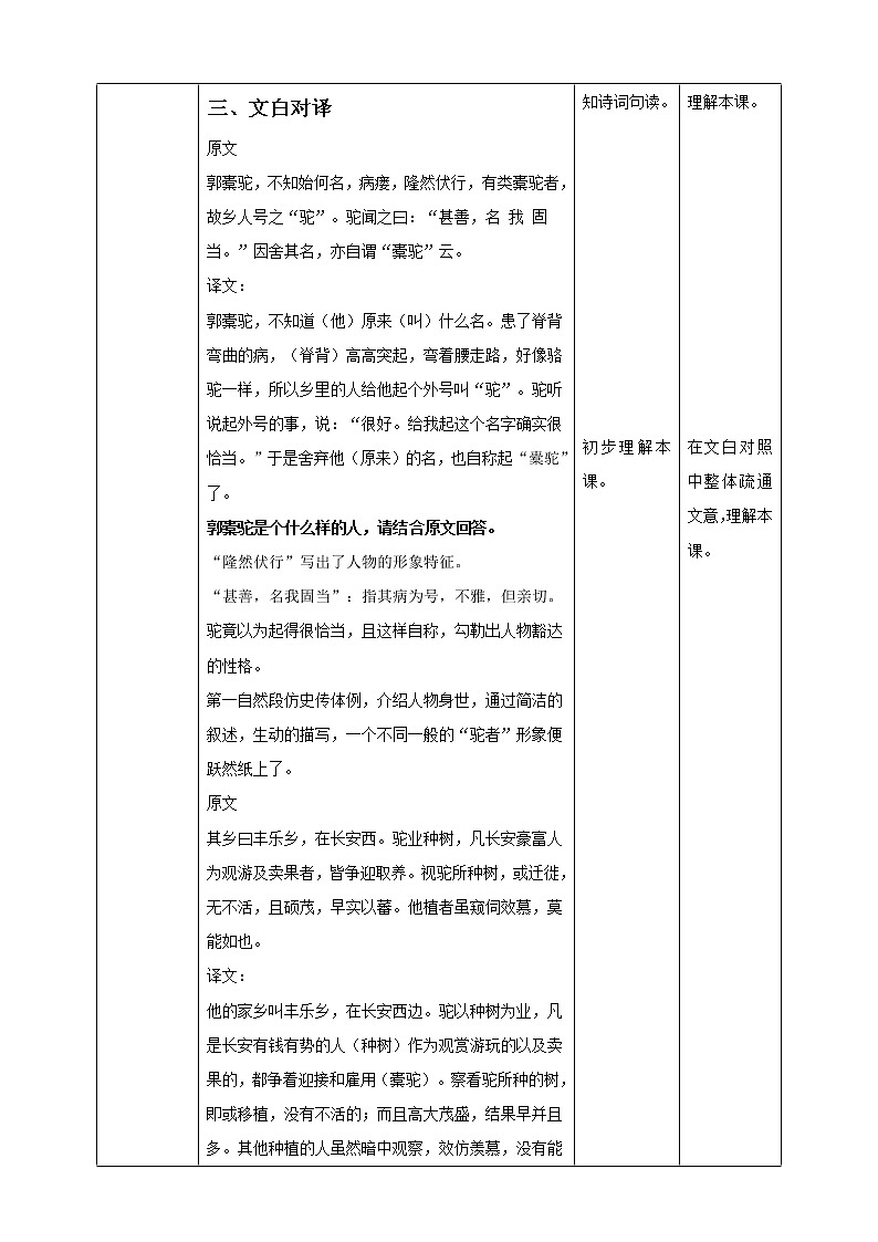 高中语文 选择性必修下第五单元十六《种树郭橐驼传》教案第3页