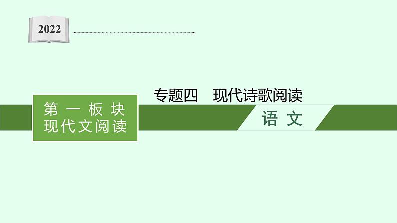 2022届高考语文一轮复习专题四　现代诗歌阅读 课件（70张PPT）.pptx第1页