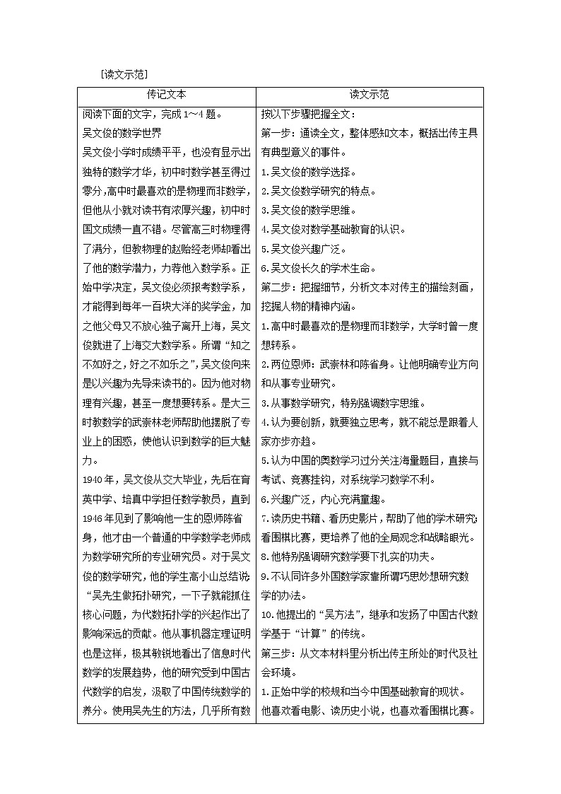 2022高考语文一轮复习专题三人物传记的阅读学案第3页