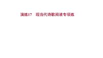 2021-2022学年人教版语文高中专题复习演练17　现当代诗歌阅读专项练课件PPT