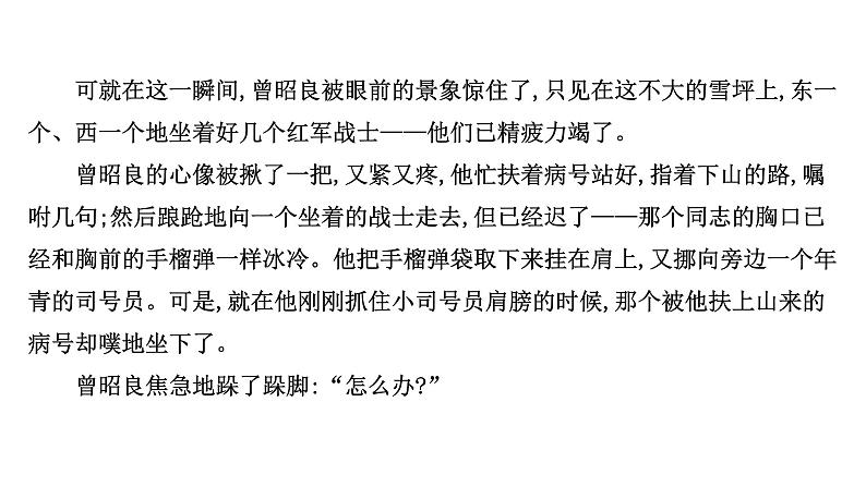 2021-2022学年人教版语文高中专题复习演练13　小说阅读专项练•群文阅读•红色革命小说(一)课件PPT第4页