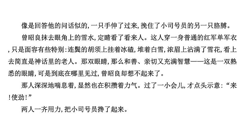 2021-2022学年人教版语文高中专题复习演练13　小说阅读专项练•群文阅读•红色革命小说(一)课件PPT第5页