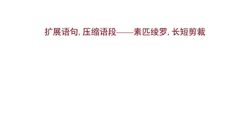 2021-2022学年人教版语文高中专题复习之扩展语句,压缩语段课件PPT第1页