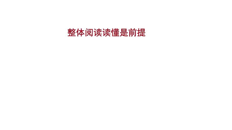 2021-2022学年人教版语文高中专题复习之整体阅读读懂是前提1课件PPT第1页