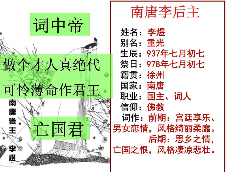 2021-2022学年统编版高中语文必修上册《虞美人》课件公开课_06