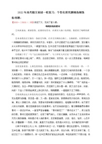 2021-2022学年高考语文散文阅读一轮复习：个性化探究题精选精练 学案