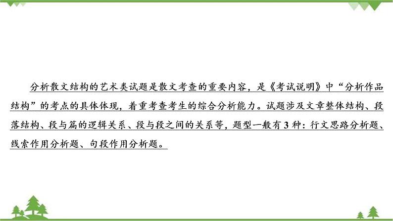 2021届高三语文一轮复习课件：第3板块+专题4+考点1+分析散文结构的艺术+【高考】04