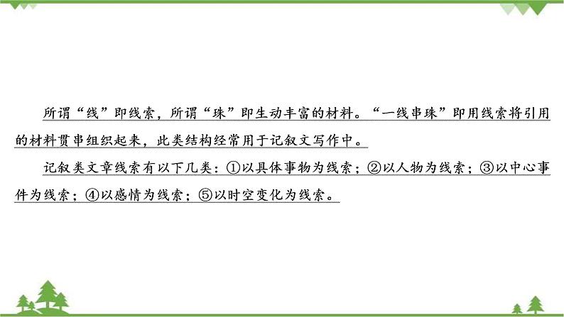 2021届高三语文一轮复习课件：第4板块+专题3+五、“一线串珠”式结构+【高考】第4页