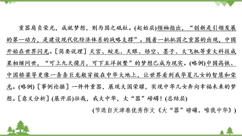 2021届高三语文一轮复习课件：第4板块+专题4+五、完全段的写作+【高考】第8页