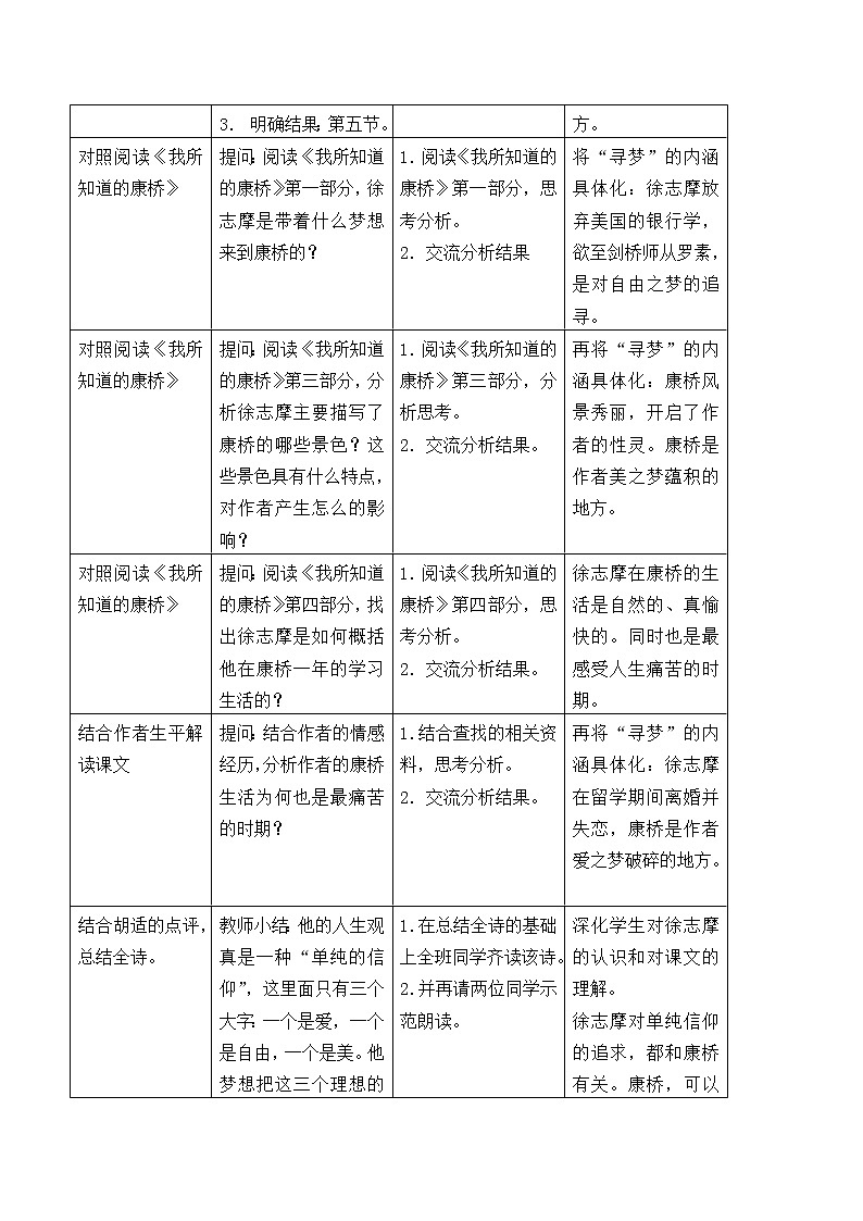 2020-2021学年统编版高中语文选择性必修下册第二单元6.2《再别康桥》教案第3页