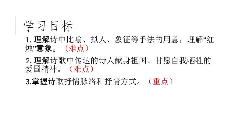 2021-2022学年统编版高中语文必修上册第一单元2.2《红烛 》课件（27张PPT）第3页