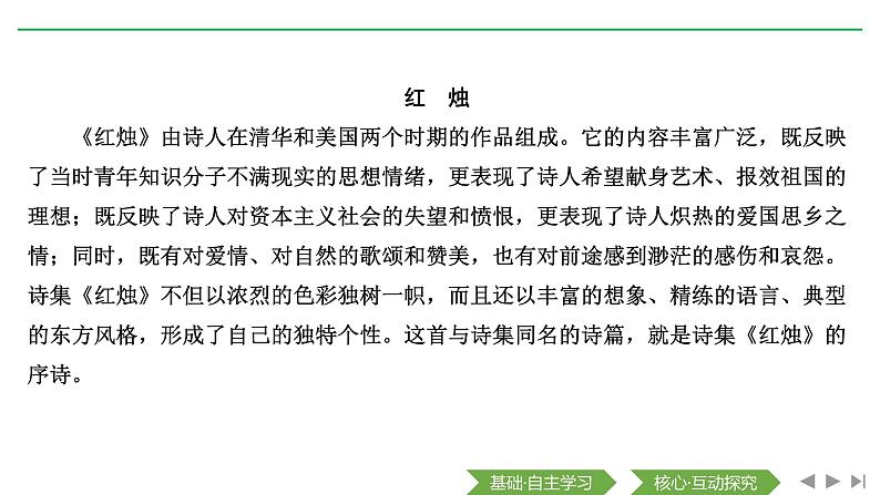 2020-2021学年高中语文部编版必修上册 立在地球边上放号　红烛　峨日朵雪峰之侧　致云雀 课件（41张）（全国版）第7页