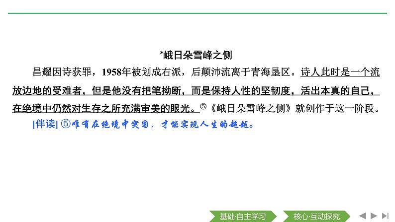 2020-2021学年高中语文部编版必修上册 立在地球边上放号　红烛　峨日朵雪峰之侧　致云雀 课件（41张）（全国版）第8页