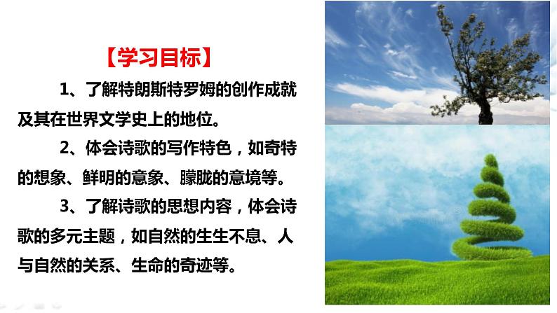 2021届部编版高中语文选择性必修中册 13.4 树和天空 课件 （共21张PPT）第3页