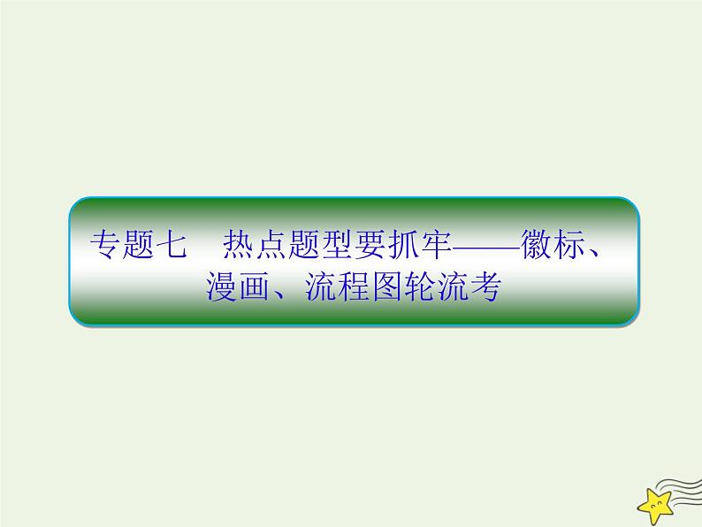 2020-2021学年 高中语文 二轮复习 板块一语言文字运用7热点题型要抓牢__徽标漫画流程图轮流考课件01