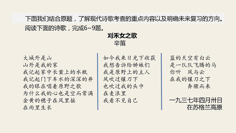 2020-2021学年 高中语文 二轮复习 现代诗歌鉴赏复习指导课件（48张）第4页