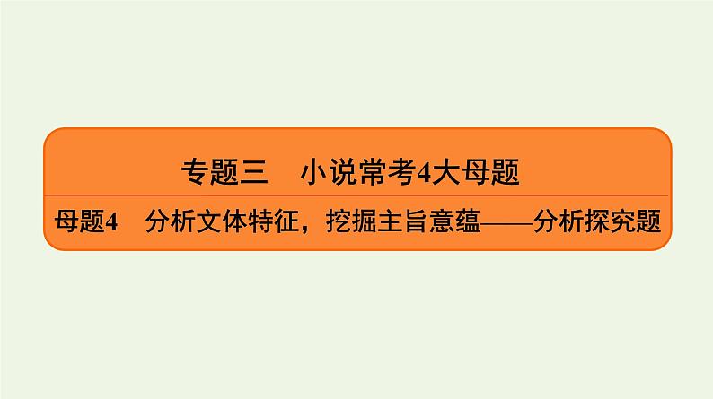 2020-2021学年 高中语文 二轮复习 专题3小说  分析文体特征挖掘主旨意蕴__分析探究题课件1第1页