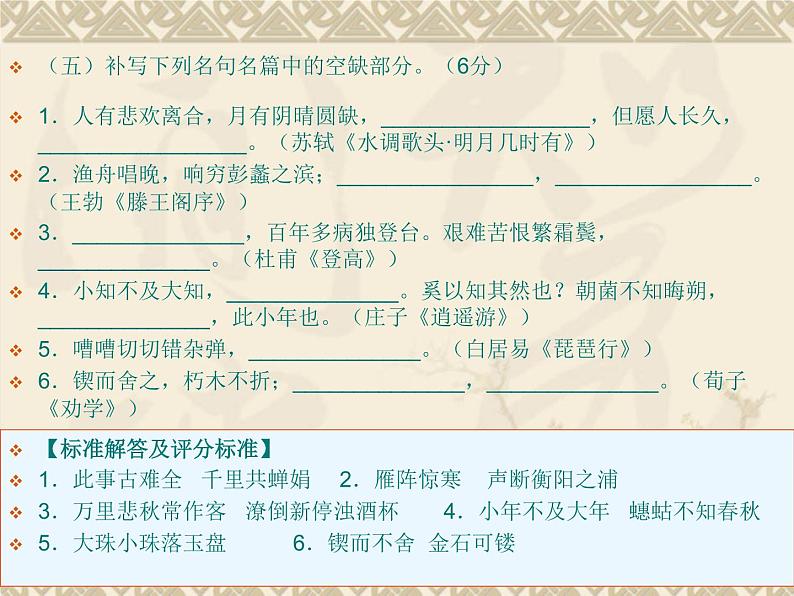 2020-2021学年 高中语文 二轮复习 作家作品、文学常识和名篇名句预测 课件36张07