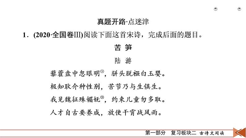 2020-2021学年 高中语文 二轮复习 专题2  古代诗歌阅读 分析形象要到位  课件（共75页）第5页