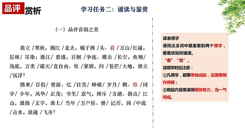 部编高中语文必修上第一单元 1《沁园春-长沙》(强化诗歌炼字)课件PPT第7页