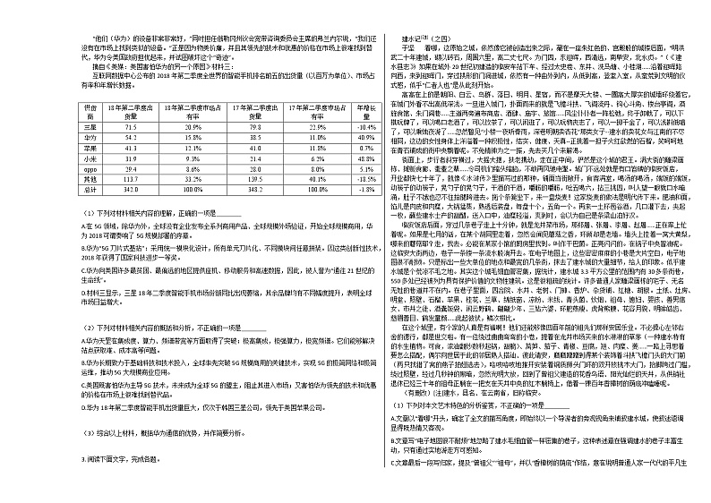 2020-2021学年山东省济南市高二（上）开学语文试卷人教版第2页