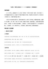 2020-2021学年 高中语文 二轮复习 现代文阅读Ⅱ（一）（小说阅读）教案