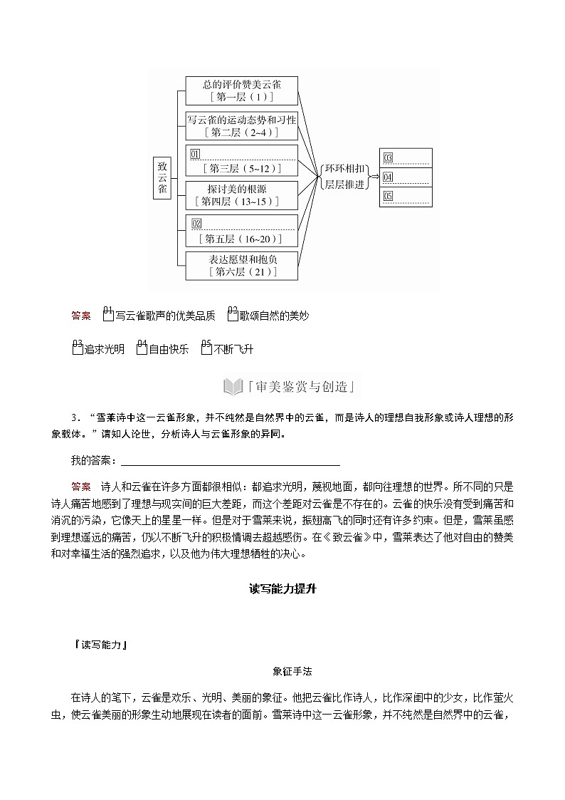 2020-2021学年高中语文部编版必修上册《 致云雀》学案（全国版）03