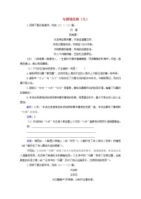 2021年高中语文二轮复习专题强化练九 诗歌鉴赏含解析 习题