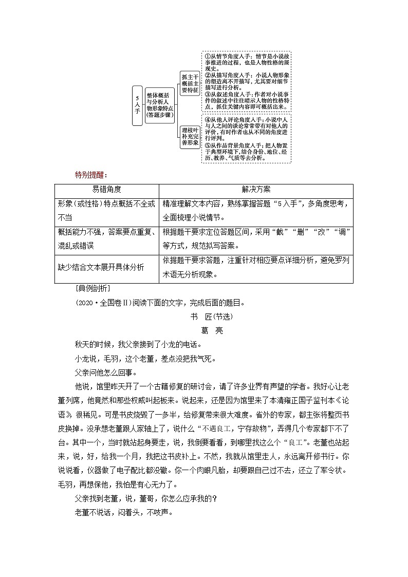 2020-2021学年 高中语文 二轮复习 模块3任务1形象特点概括题_ 学案第3页