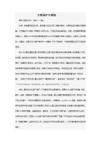 高考语文一轮现代文专题复习--文物保护专题练