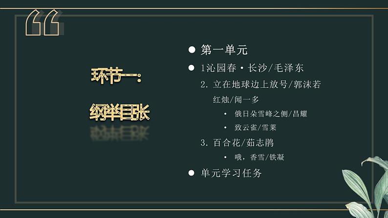 高一语文必修上第一单元导学单课件PPT05