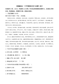 北京地区高一下学期期末复习试题 语文四（解析版）