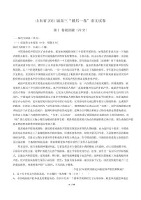 2021届【山东省】高三“最后一卷”语文试卷解析版