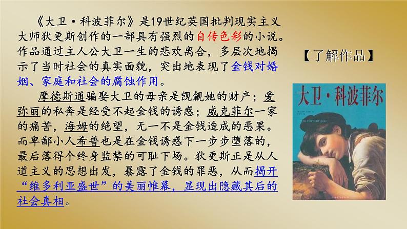 第12课 《大卫·科波菲尔（节选）》 课件+作业（含解析） -高二语文同步备课系列（统编版选择性必修上册）03
