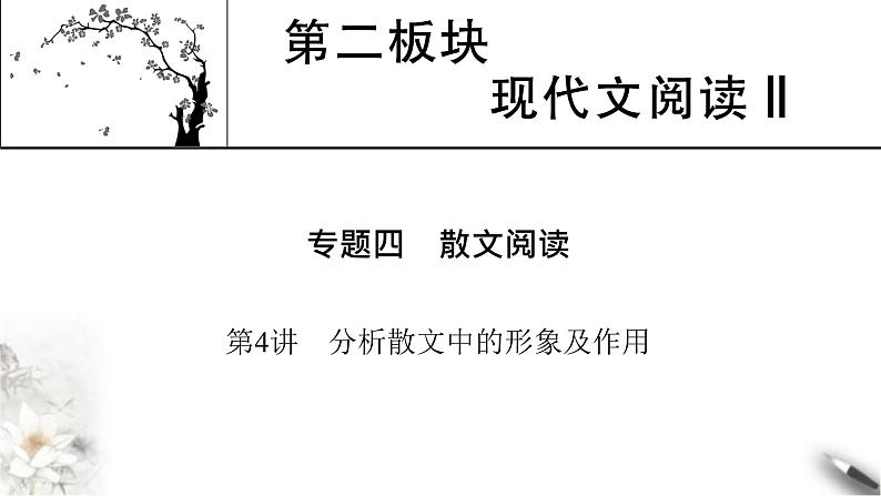 高考语文一轮复习现代文阅读Ⅱ专题4第4讲分析散文中的形象及作用课件01