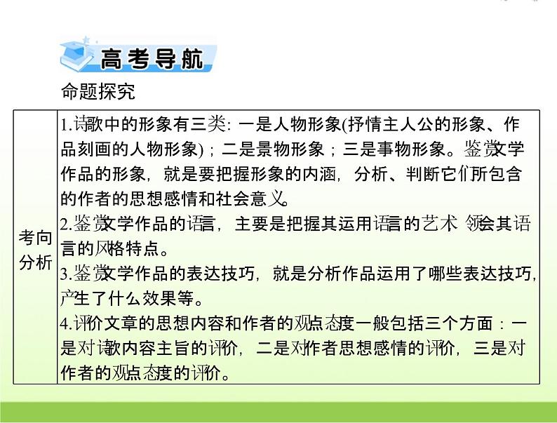 高考语文一轮复习第二部分古代诗文阅读专题九古代诗歌鉴赏课件第2页