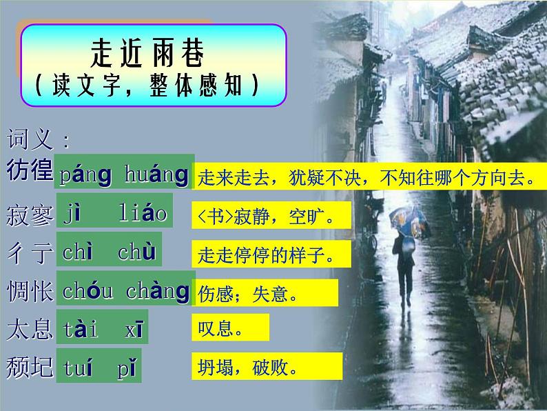 高中语文人教版必修1 第一单元 2 雨巷 课件（共23页）第2页