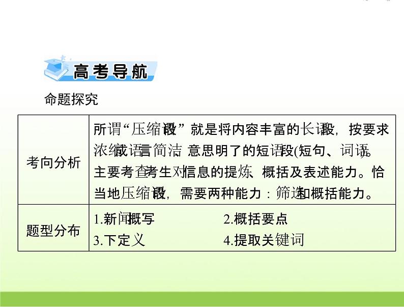 高考语文一轮复习第三部分语言文字应用专题十七压缩语段课件02