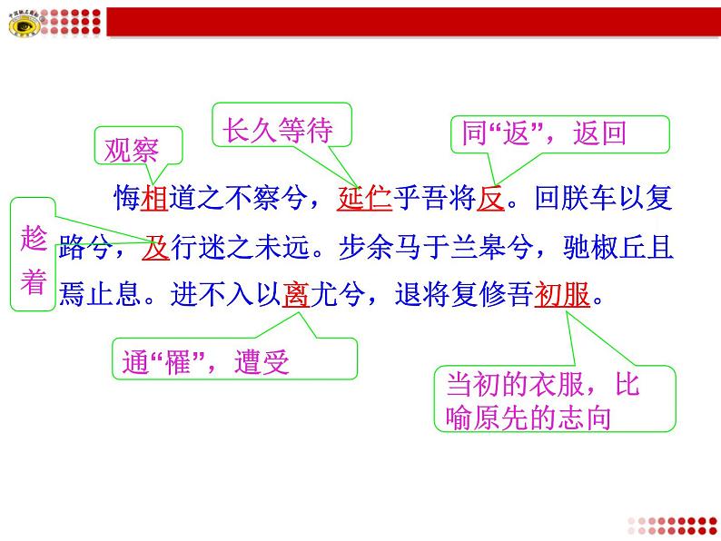 2020-2021学年高中语文统编版选择性必修下册第一单元1.2《 离骚》课件19张PPT08
