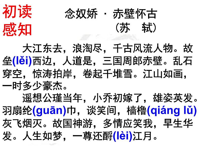 2021-2022学年部编版高中语文必修上册9.1《念奴娇·赤壁怀古》课件21张05